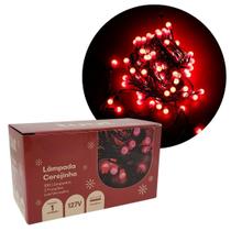 Pisca Sequencial Cerejinha Natal LED Vermelho 100 Lâmpadas 127V 8 Funções Pisca Sequencial Cerejinha Natal LED Vermelho 100 Lâmpadas 127V 8 Funções