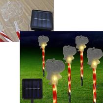 Pisca Solar Decoração Papai Noel LEDs Amarelo Jardim De 2,5m