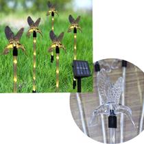 Pisca Solar Enfeite Beija-Flor LED Amarelo Jardim Natal 2,5m