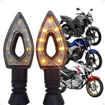 Piscas Seta De Moto Led Flecha Fume Esportiva Universal Pisca Para Twister 250 Cg Titan 160 150 125 Fazer Cb Xre 300