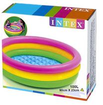 Piscina 100 Litros Colorida A Inflável almofadada Infantil