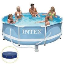 Piscina Armação 4.485 L com Filtro + Capa - Intex Piscina Armação 4.485 L com Filtro + Capa - Intex