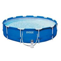 Piscina Armação De Metal 6.503 Litros Galvanizado Intex Filtro 110v