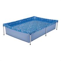 Piscina Armação Infantil PVC 1000 Litros Desmontável Retangular 1,89 Metros Cor Azul - Mor 001002