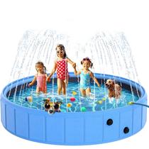 Piscina Banheira Cachorro Pets Dobrável Azul 160x30cm Newpet