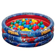 Piscina Banheira Inflável Homem Aranha 200 Litros Infantil Criança Menino Com Bolinhas