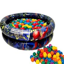 Piscina Banheira Inflável Homem Aranha 21 Litros Infantil Criança Menino Com Bolinhas