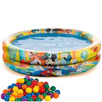 Piscina Banheira Inflável Mickey 70 Litros Infantil Criança Menino Com Bolinhas