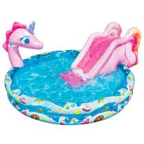 Piscina BANZAI Spray 'N Splash Unicorn com escorregador inflável 198x152x82cm