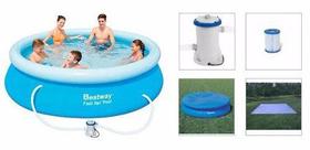 Piscina Bestway 3638 Litros Inflável com Capa Forro Bomba Filtro 220v