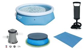 Piscina Bestway 4600 L com Bomba Filtrante 220v Bomba de Inflar Capa e FORRO