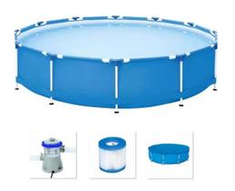 Piscina Bestway 5000 Litros Estrutural com Bomba Filtro 110v e CAPA