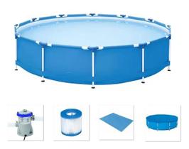 Piscina Bestway 5000 Litros Estrutural com Bomba Filtro 220v Capa e FORRO