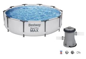 Piscina Bestway 5000 Litros Steel Pro Max CINZA 56406 com Bomba Filtrante 220v