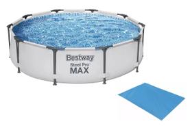 Piscina Bestway 5000 Litros Steel Pro Max CINZA Standard 56406 com FORRO