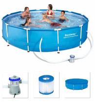Piscina Bestway 6473 Litros Estrutural com Bomba Filtro 110v e Capa Piscina Bestway 6473 Litros Estrutural com Bomba Filtro 110v e Capa