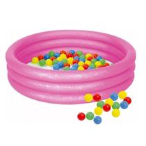 Piscina Com 50 Bolinhas Inflável Infantil 80 Litros Rosa Banheira Bebe Menina r80 - Zippy Toys