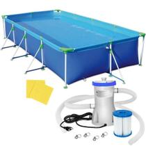 Piscina com Armação 10.000 Litros 442 x 270 x 84 cm mor + Bomba Filtrante