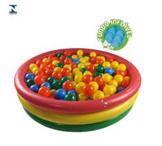 Piscina Com Bolinha Inflável Infantil 126 Lts Fundo Inflável
