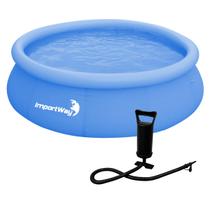 Piscina com Borda Inflável Redonda 1000 Litros 1.68m x 51cm Azul + Bomba de Ar Importway Iwpbi1000