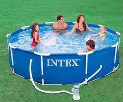 Piscina de Armação Metal Galvanizado Redonda 4.485L com Bomba Filtrante 127v - 3,05x76cm