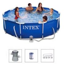 Piscina de Armação Metal Galvanizado Redonda 4.485L com Bomba Filtrante 220v - 3,05x76cm
