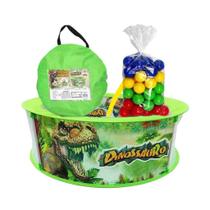 Piscina De Bolinha Dinossauro Kit Com 100 Bolinhas Dm Toys