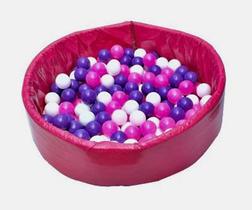 Piscina de Bolinha Espumada Pink / Azul / Laranja com 100 bolinhas