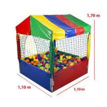 Piscina de Bolinha Infantil de 1,1m x 1,1m com 1.000 Bolas Coloridas