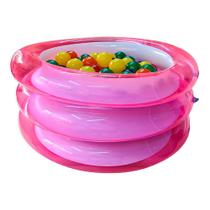 Piscina De Bolinha Infantil Rosa Inflável 43L + 50 Bolinhas