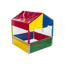 Piscina de Bolinhas Quadrada 1,00m Casinha Barraquinha Infantil Colorida Premium - Rotoplay Brinquedos