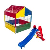 Piscina de Bolinhas Quadrada 1,00m + Escorregador Médio Infantil - Rotoplay Brinquedos