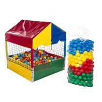 Piscina de Bolinhas Quadrada 1,00m Infantil Premium 500 Bolinhas Coloridas