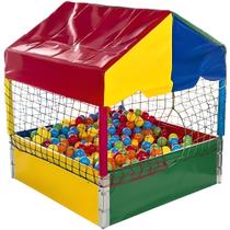 Piscina de Bolinhas Quadrada 1,00m Infantil Premium + 500 Bolinhas Coloridas - Rotoplay Brinquedos