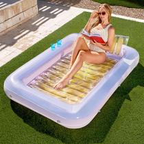 Piscina de bronzeamento inflável Lounge Float Sloosh L-Golden White