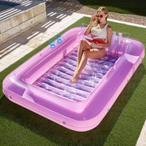 Piscina de bronzeamento inflável Lounge Float Sloosh XL rosa branco
