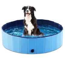 Piscina dobrável para cães e animais de estimação Jasonwell azul dobrável 100cm