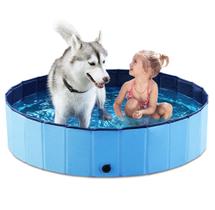 Piscina dobrável para cães e animais de estimação Jasonwell dobrável 48 cm azul