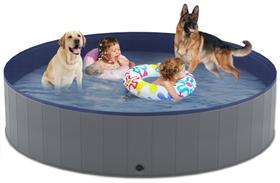 Piscina dobrável para cães Niubya, banheira dobrável de 203x30 cm Piscina dobrável para cães Niubya, banheira dobrável de 203x30 cm