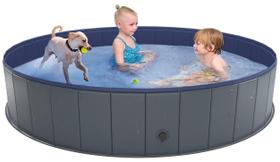 Piscina dobrável para cães Niubya, banheira portátil para animais de estimação 163x30 cm Piscina dobrável para cães Niubya, banheira portátil para animais de estimação 163x30 cm