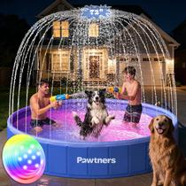 Piscina Dobrável para Cães Pawtners 183 cm com Aspersor e Luz LED Piscina Dobrável para Cães Pawtners 183 cm com Aspersor e Luz LED