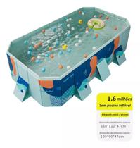 Piscina Dobrável Sem Inflar 550Litros Para Adulto Crianças 160x120