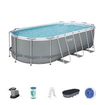 Piscina Estrutural 13430 litros Oval Capa Escada Filtro 110V/220V Bestway