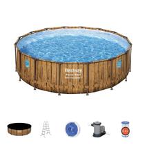 Piscina Estrutural 19480 Litros Rattan Capa Escada Filtro 110V/220V Bestway