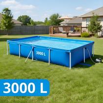 Piscina Estrutural 3000 Litros Mor Azul Infantil Crianças Verao Grande Retangular