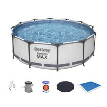 Piscina Estrutural 9150L Escada Capa Forro FiltroLona 110V/220V Bestway