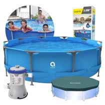 Piscina Estrutural Armação 6125 Litros Bomba Filtro e Capa Avenli Jilong