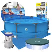 Piscina Estrutural Armação 6125 Litros Filtro Capa e Forro Avenli Jilong