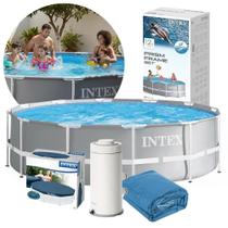 Piscina Estrutural Armação Prism 366 cm PVC com Metal Galvanizado Filtro Capa Forro