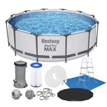 Piscina Estrutural Bestway Steel Pro MAX 9.150L com Escada, Capa, Forro e Filtro 2.006 L/h 127V